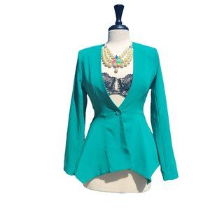 REVOLVE Womans Green Chrissy Teigen Padded shoulders Blazer Size X Small